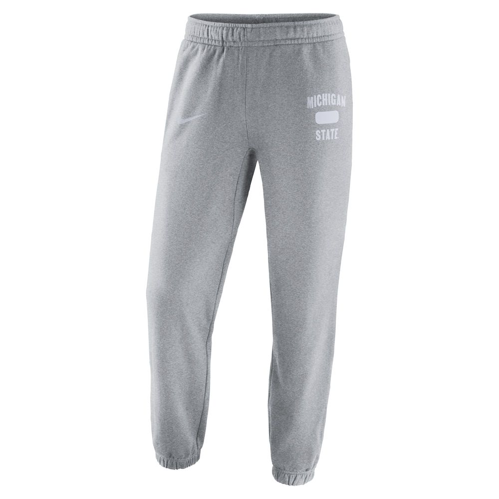 Men's Nike Heathered Gray Michigan State Spartans Saturday Fleece Pants