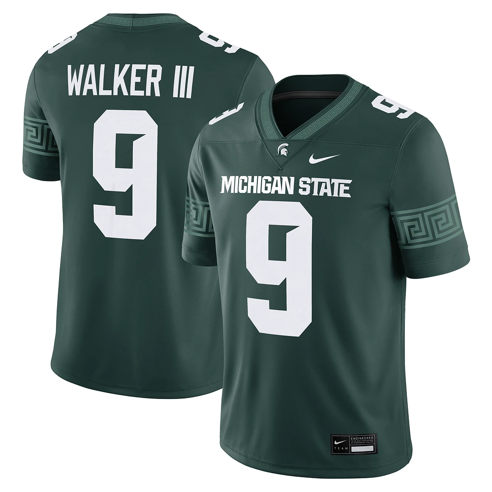 Men's Nike Kenneth Walker III Green Michigan State Spartans Player Game Jersey