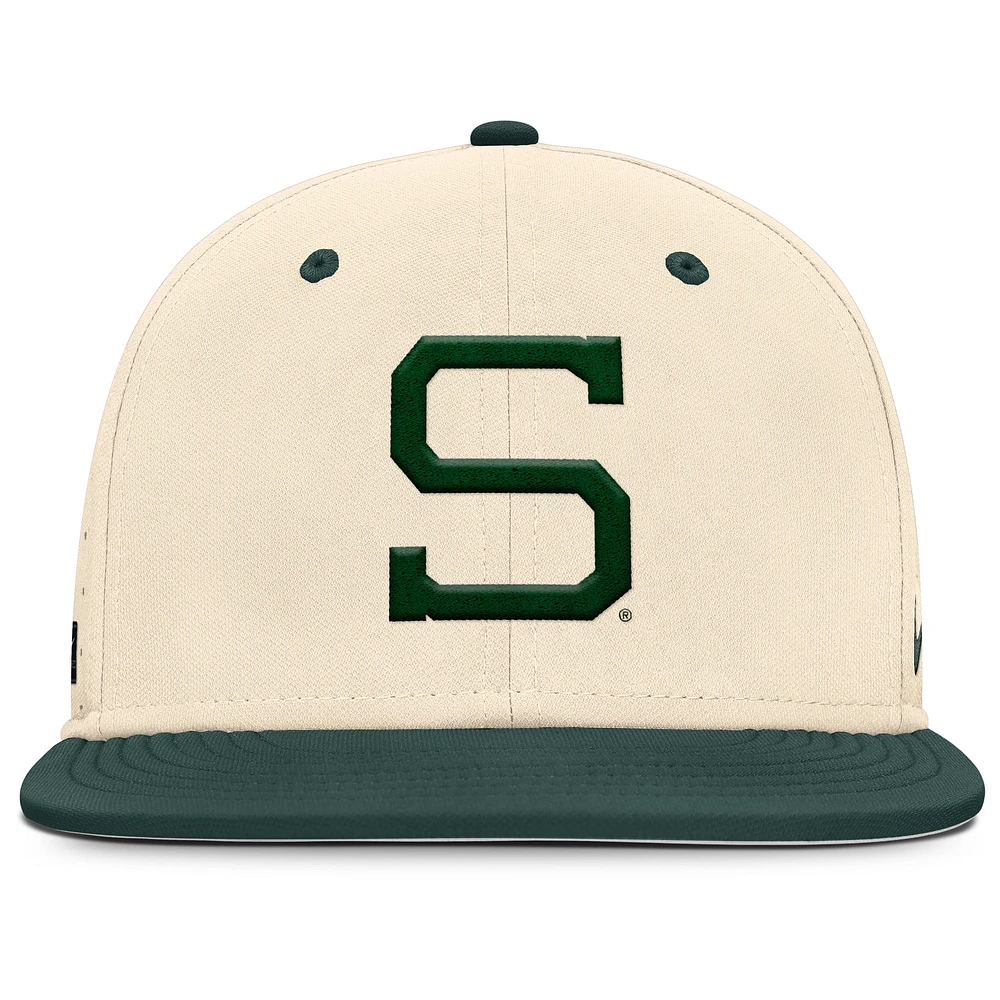 Men's Nike Natural Michigan State Spartans On-Field Dugout True Performance Fitted Hat