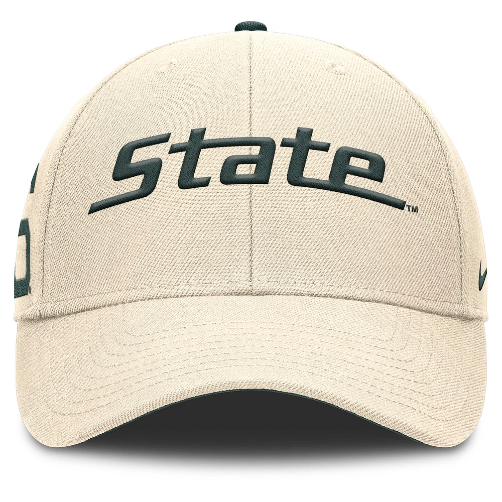 Casquette ajustable Nike Natural Michigan State Spartans Primetime Rise pour homme