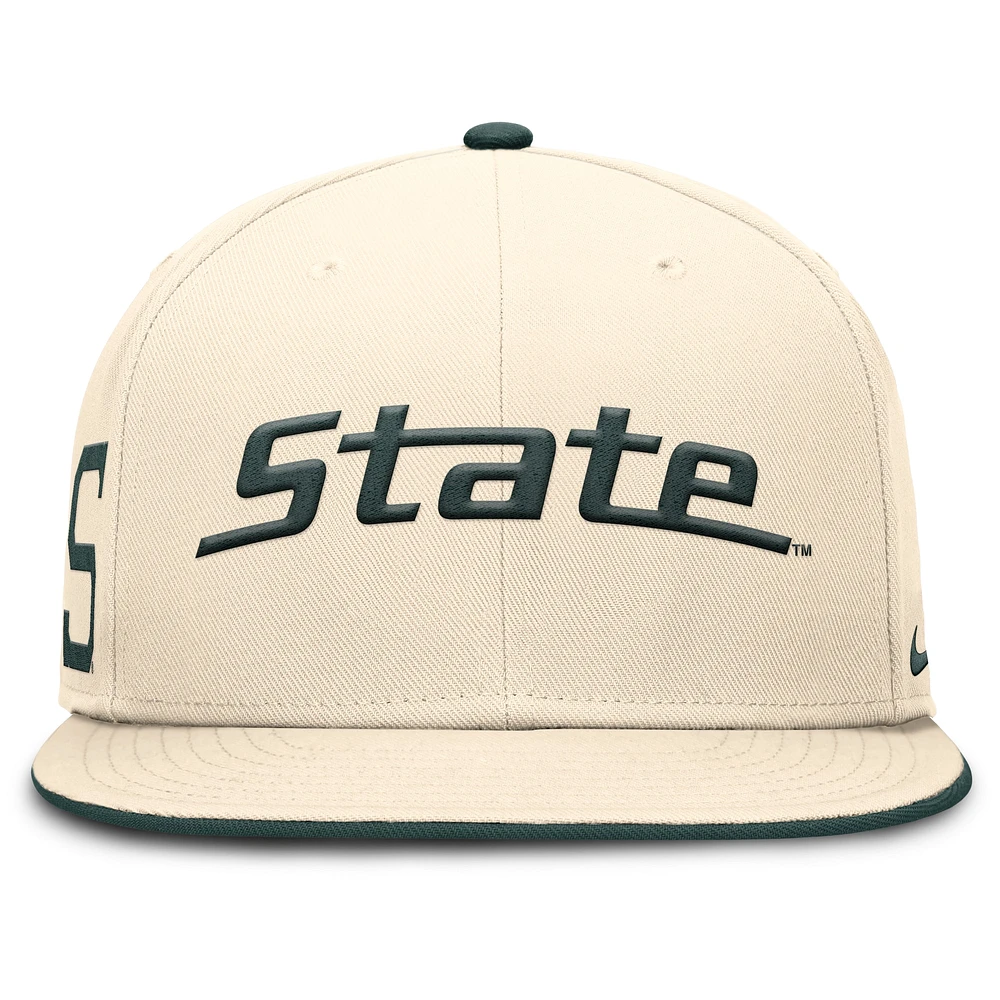 Men's Nike Natural Michigan State Spartans Primetime True Performance Fitted Hat
