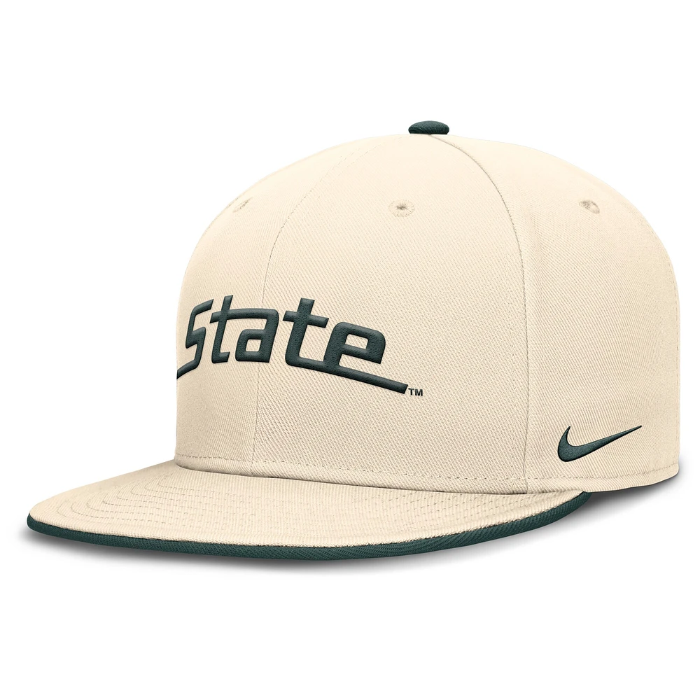 Men's Nike Natural Michigan State Spartans Primetime True Performance Fitted Hat