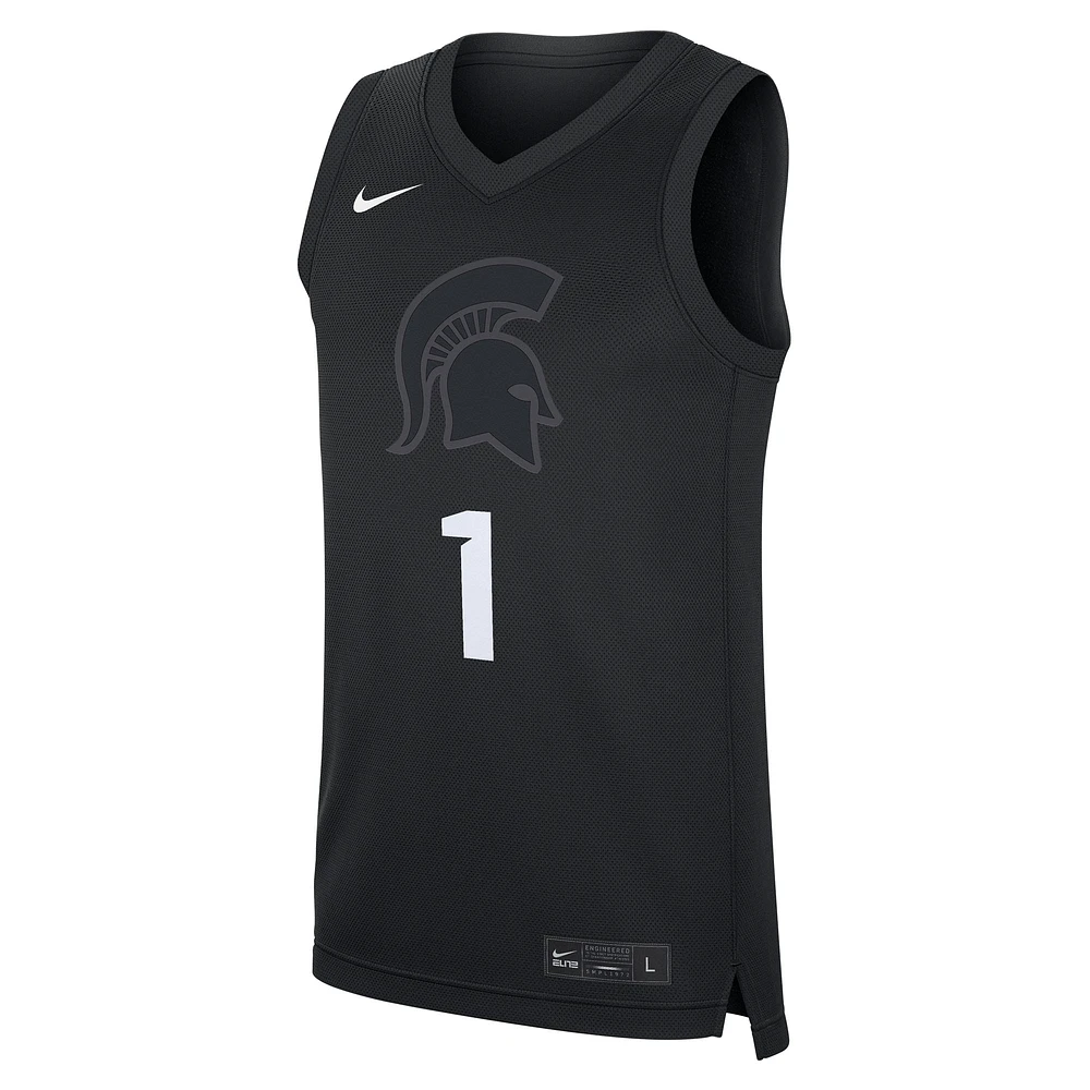 Maillot réplique alternatif noir Michigan State Spartans #1 Nike pour homme