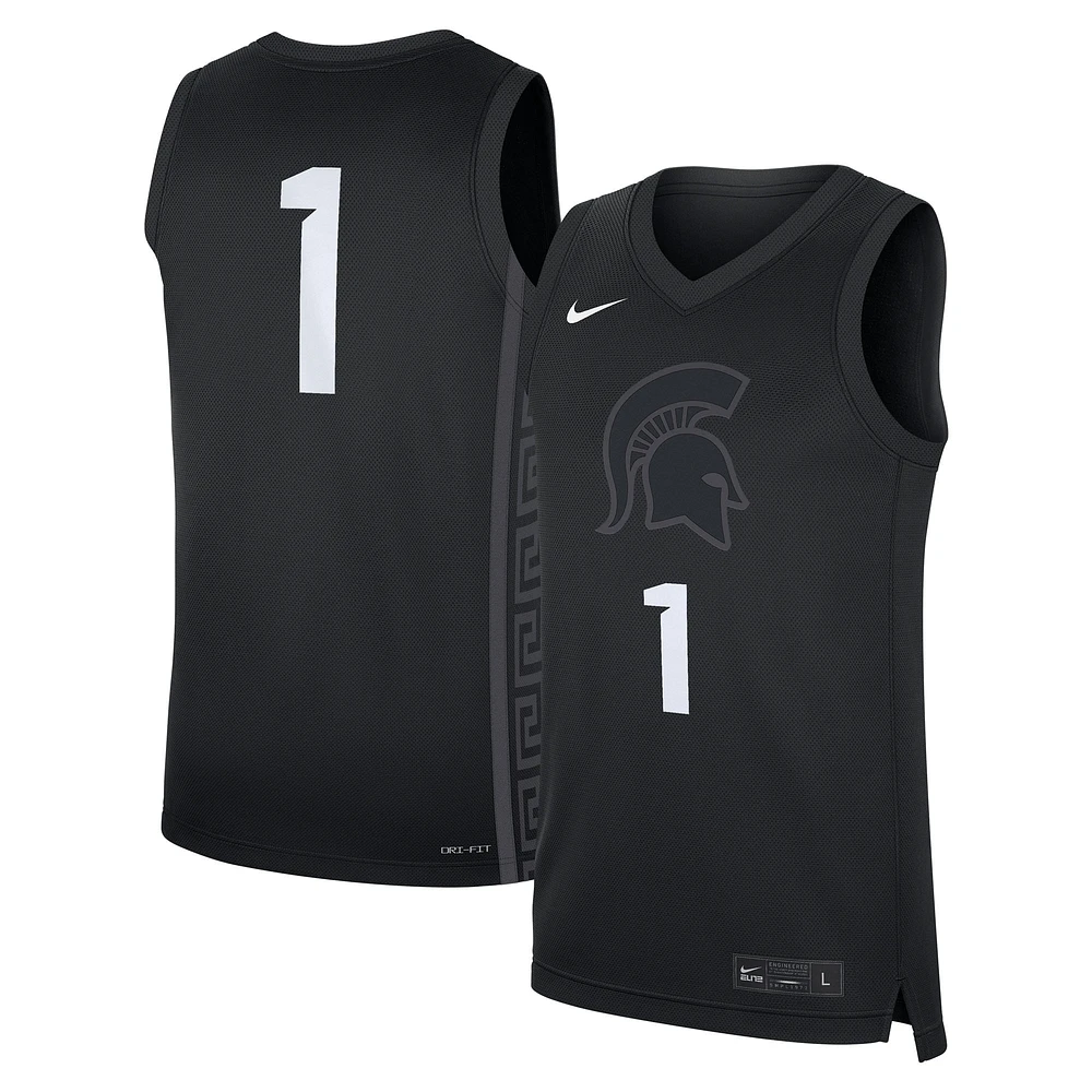 Maillot réplique alternatif noir Michigan State Spartans #1 Nike pour homme