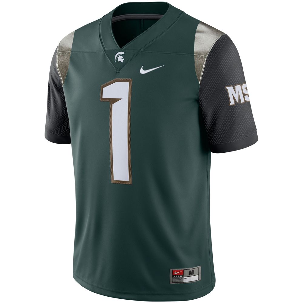 Men's Nike #1 Green Michigan State Spartans Alternate Limited Jersey