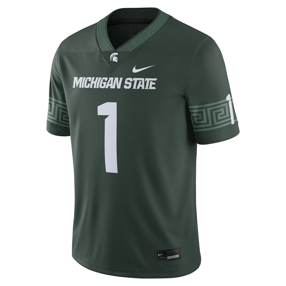 Maillot de match football Nike #1 Michigan State Spartans pour homme