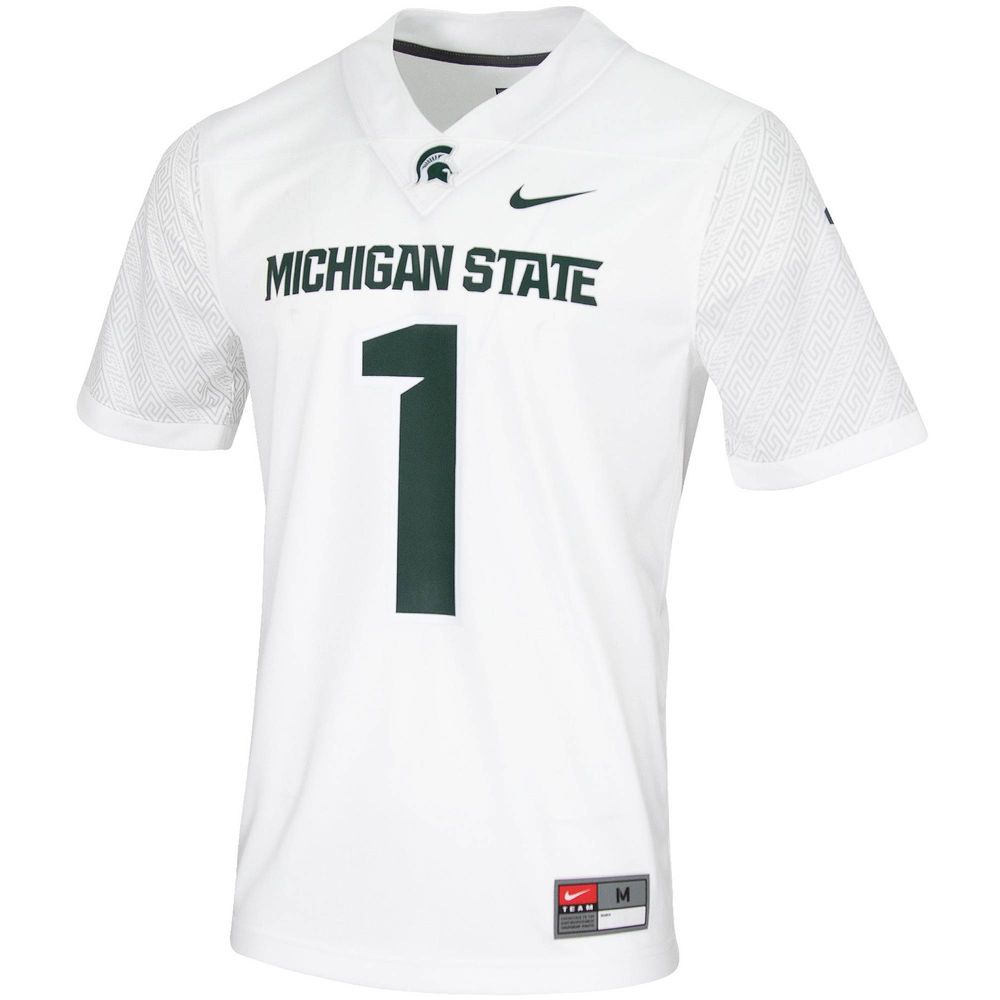 Men's Nike #1 White Michigan State Spartans Untouchable Game Jersey