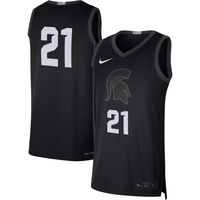 Men's Nike #21 Black Michigan State Spartans Limited Basketball Jersey