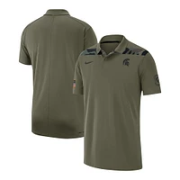 Polo de performance Nike Olive Michigan State Spartans 2023 Sideline Coaches Military Pack pour homme