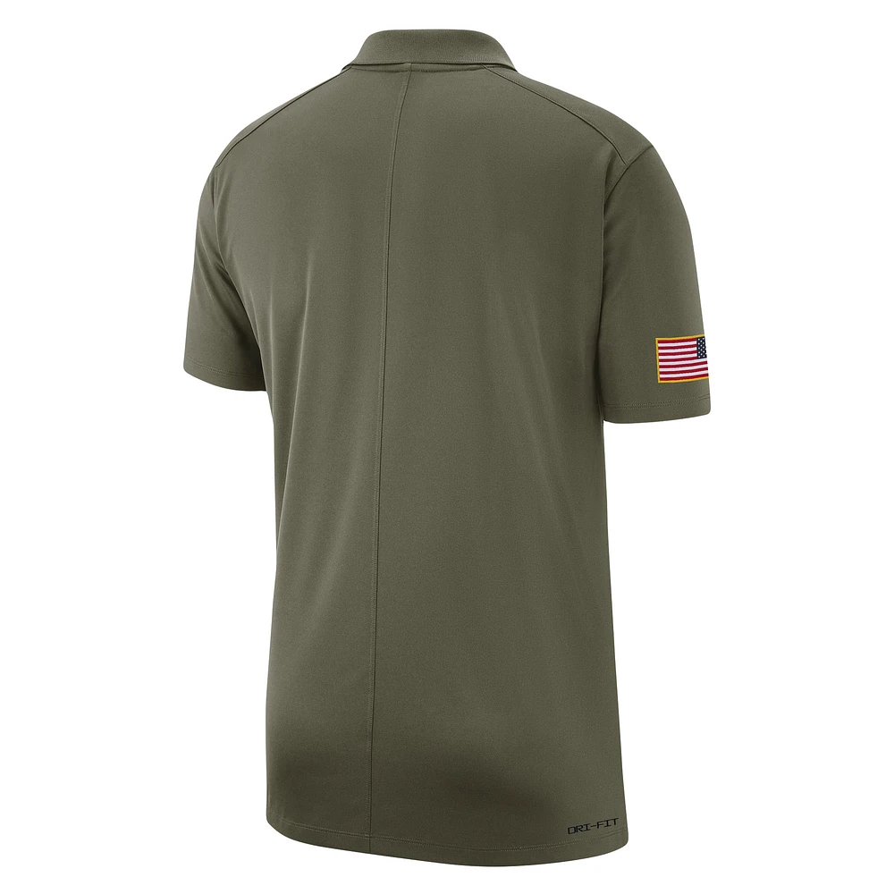 Polo de performance Nike Olive Michigan State Spartans 2023 Sideline Coaches Military Pack pour homme