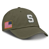 Men's Nike Olive Michigan State Spartans 2024 Military Appreciation Club Adjustable Hat