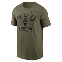 T-shirt de performance militaire Nike Olive Michigan State Spartans 2024 pour homme