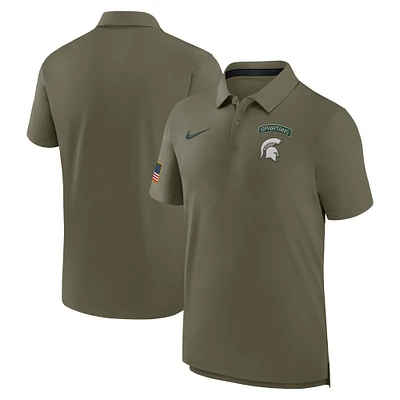 Men's Nike Olive Michigan State Spartans 2024 Military Appreciation Tour Performance Polo