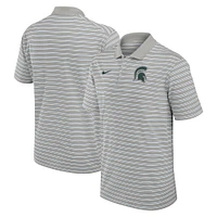 Polo de performance à rayures Nike State Spartans Primetime Victory pour homme, étain/blanc