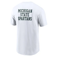Men's Nike White Michigan State Spartans 2-Hit Stacked T-Shirt