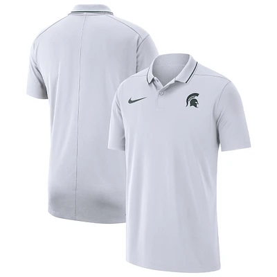 Polo de performance Nike Michigan State Spartans 2023 Coaches pour homme blanc