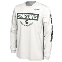 T-shirt à manches longues Nike pour homme Michigan State Spartans 2023 Fan