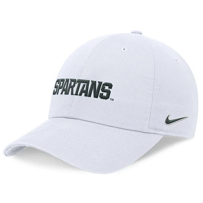 Casquette réglable Nike pour homme, Michigan State Spartans 2024 On-Field Club, blanc