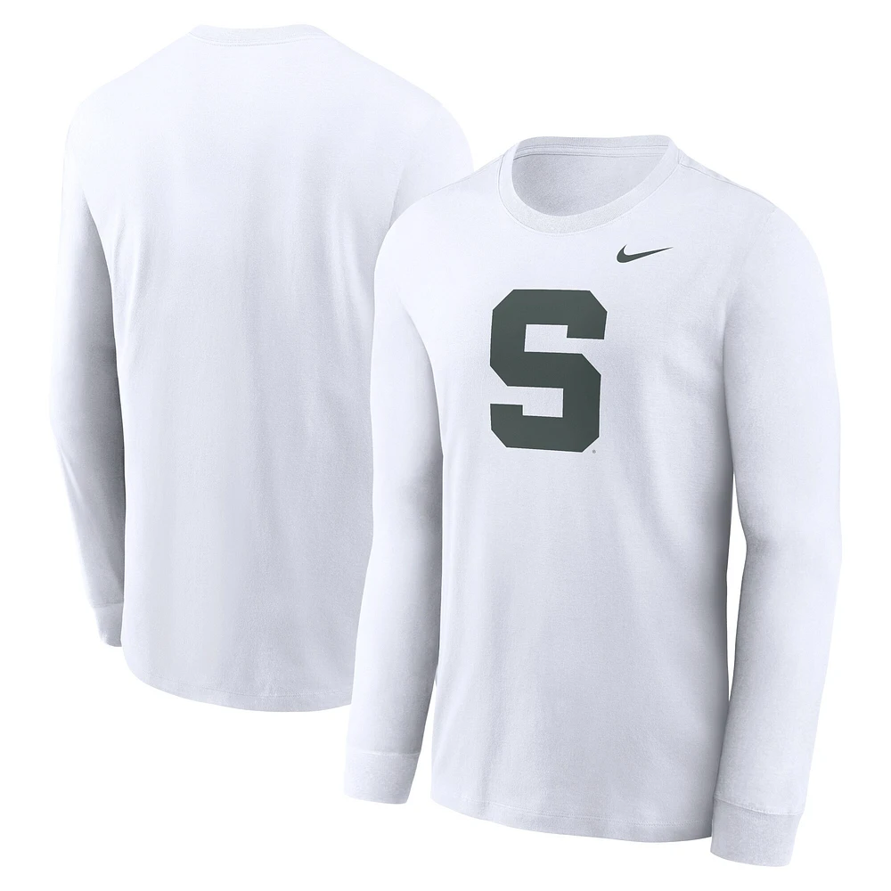 T-shirt à manches longues avec logo alternatif Nike Michigan State Spartans pour hommes