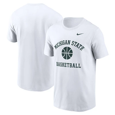 Men's Nike White Michigan State Spartans Basketball Icon T-Shirt