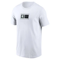 T-shirt Nike blanc pour homme avec logo Swoosh des Spartans de l'État du Michigan