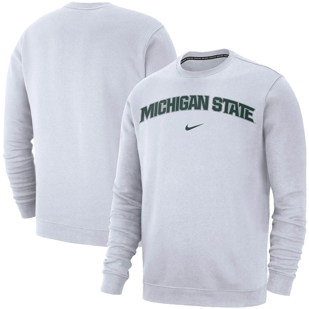 Sweat à capuche Nike Michigan State Spartans Club Fleece pour homme - Blanc