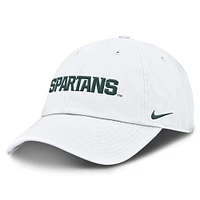 Casquette ajustable blanche pour homme avec logo de mascotte du Michigan State Spartans Core Club Nike