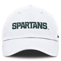 Casquette ajustable blanche pour homme avec logo de mascotte du Michigan State Spartans Core Club Nike