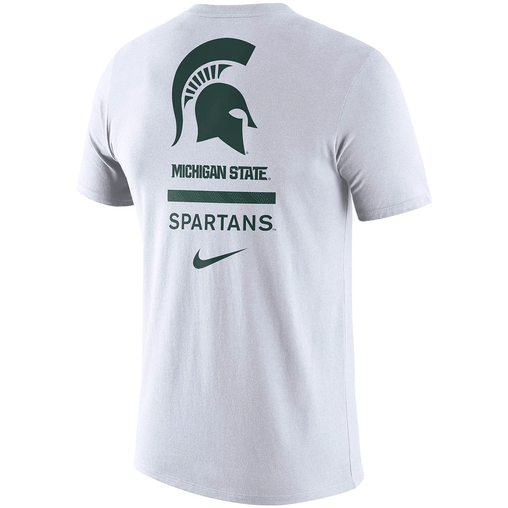 Men's Nike White Michigan State Spartans DNA Logo Performance T-Shirt