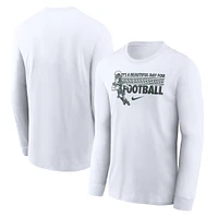 T-shirt à manches longues Nike pour hommes, blanc, Michigan State Spartans Fan