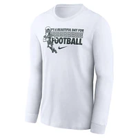 T-shirt à manches longues Nike pour hommes, blanc, Michigan State Spartans Fan