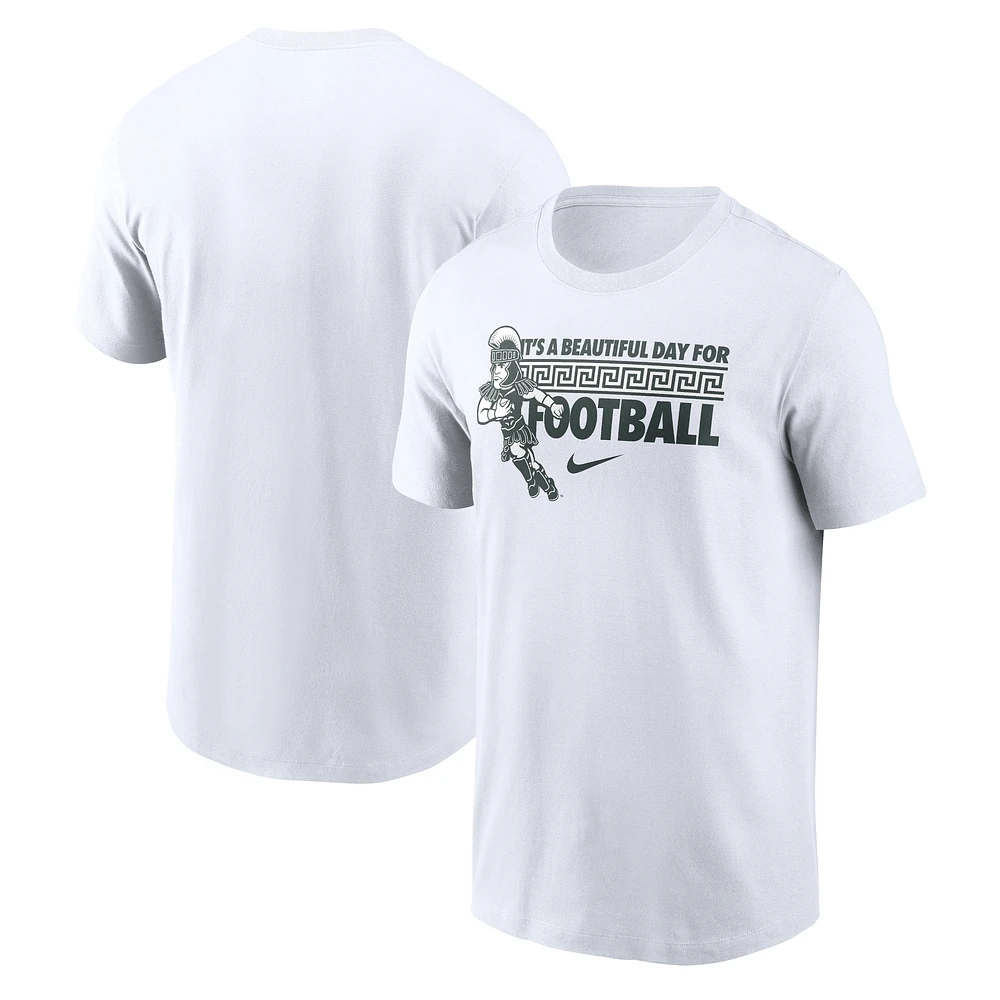 T-shirt de fan Nike Michigan State Spartans pour homme, blanc