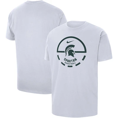 T-shirt de basket-ball à lancer franc Nike Michigan State Spartans pour homme, blanc