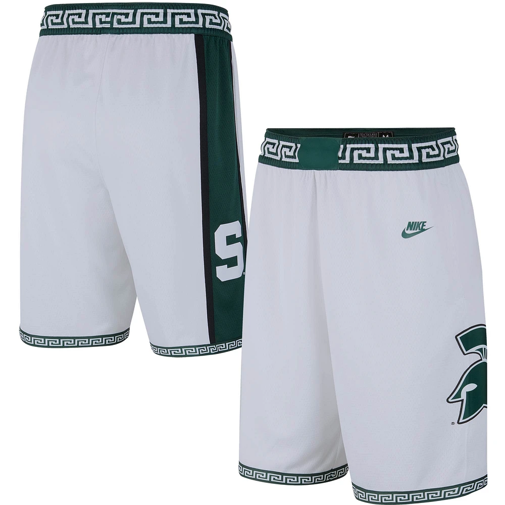 Men's Nike White Michigan State Spartans Limited Retro Basketball Shorts