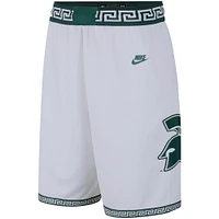 Men's Nike White Michigan State Spartans Limited Retro Basketball Shorts