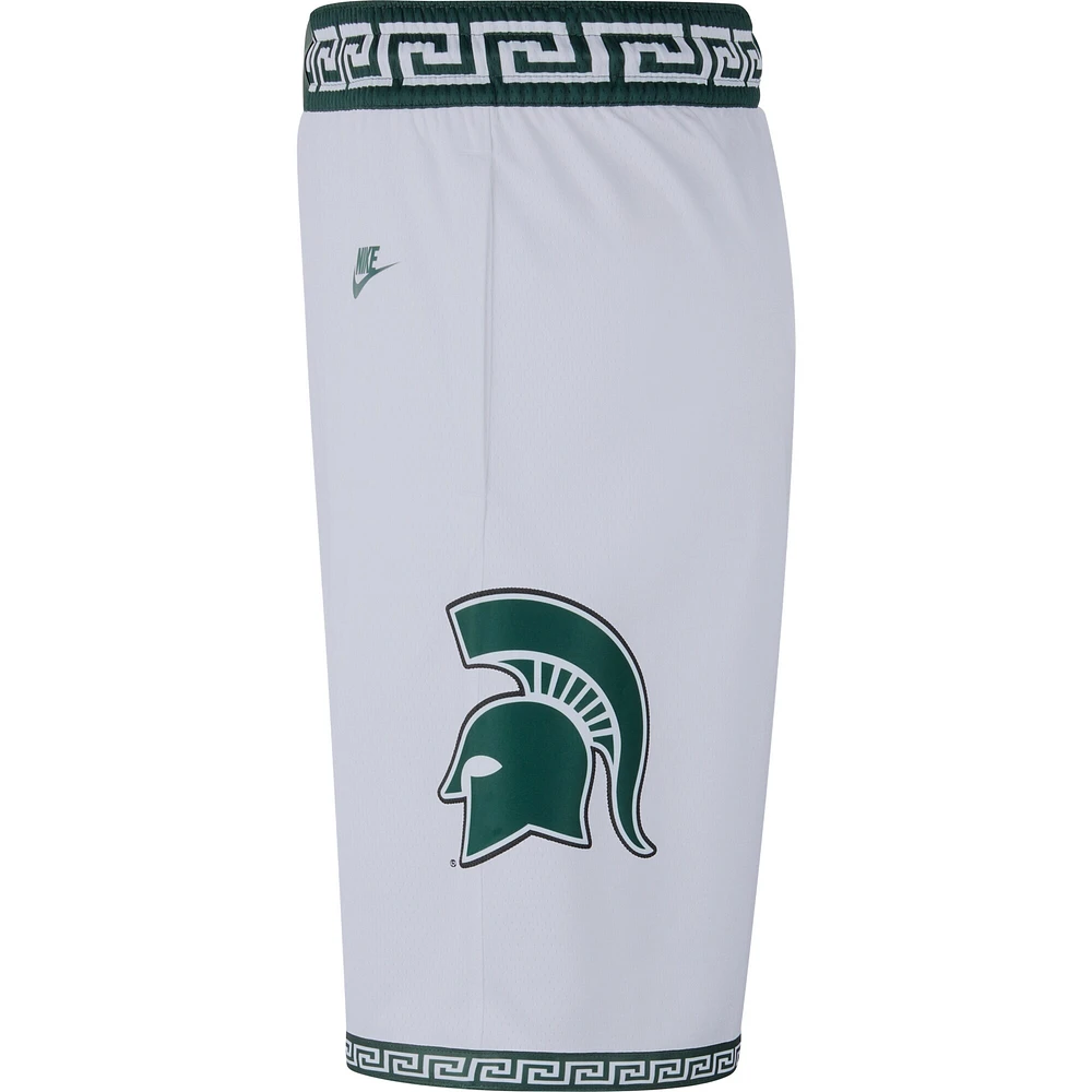 Men's Nike White Michigan State Spartans Limited Retro Basketball Shorts