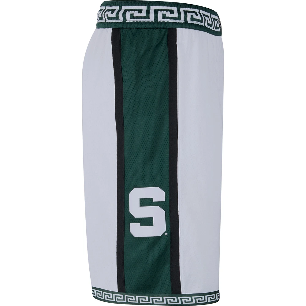 Men's Nike White Michigan State Spartans Limited Retro Basketball Shorts