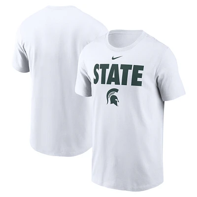 T-shirt Nike pour homme blanc Michigan State Spartans Local Ultimate Chant