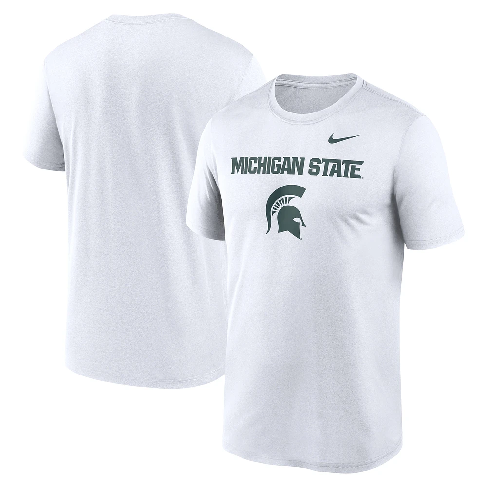 T-shirt Nike blanc Michigan State Spartans Lockup Legend Performance pour homme