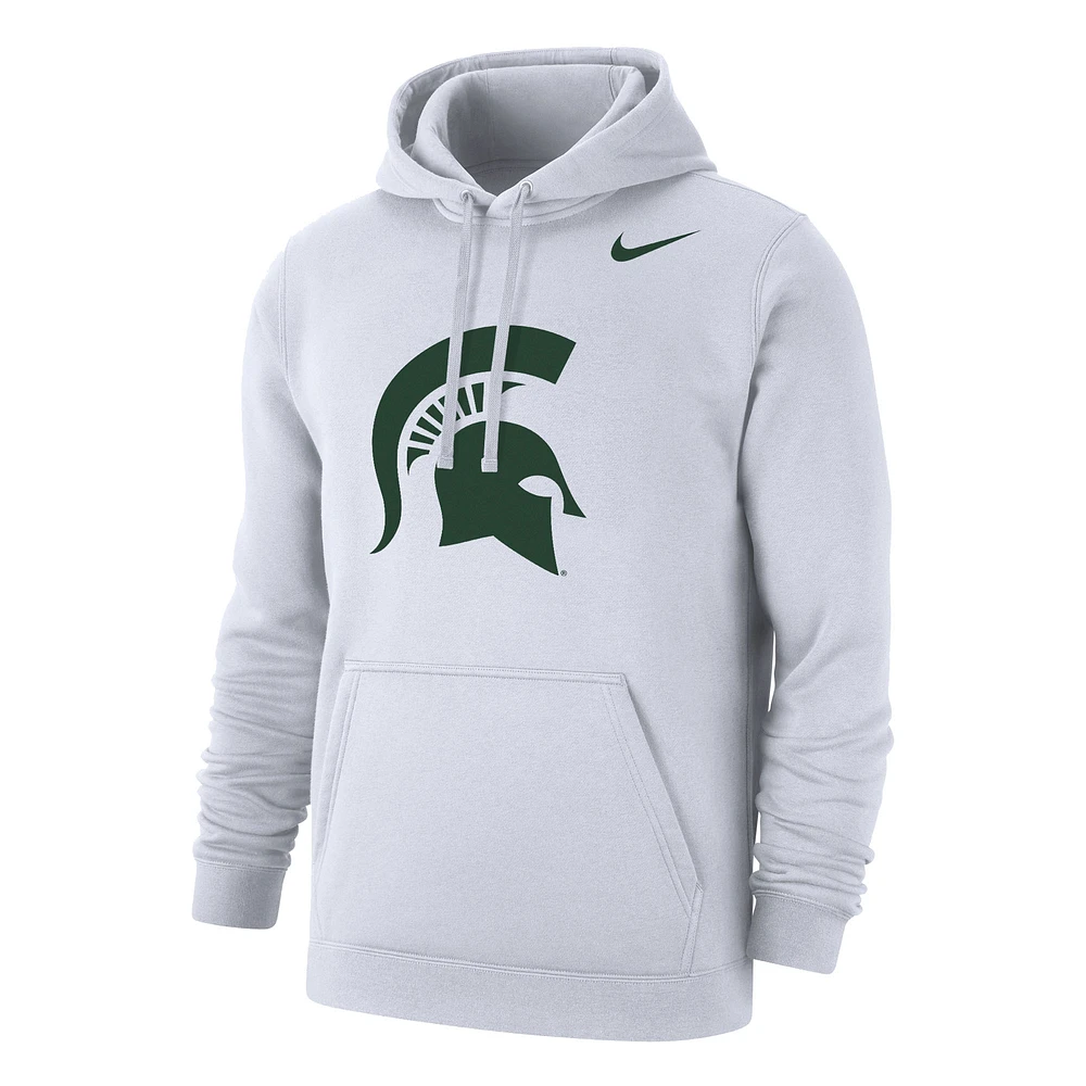 Sweat à capuche Nike Michigan State Spartans Logo Club pour homme - Blanc