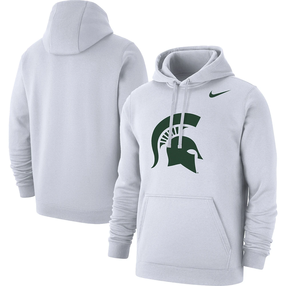 Sweat à capuche Nike Michigan State Spartans Logo Club pour homme - Blanc