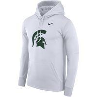 Men's Nike White Michigan State Spartans Performance Pullover Hoodie