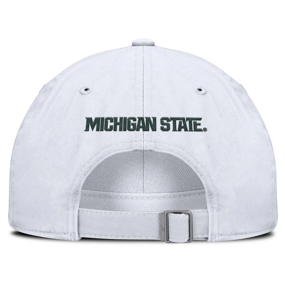 Men's Nike White Michigan State Spartans Primetime Club Adjustable Hat