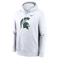 Men's Nike White Michigan State Spartans Primetime Club Fleece Pullover Hoodie