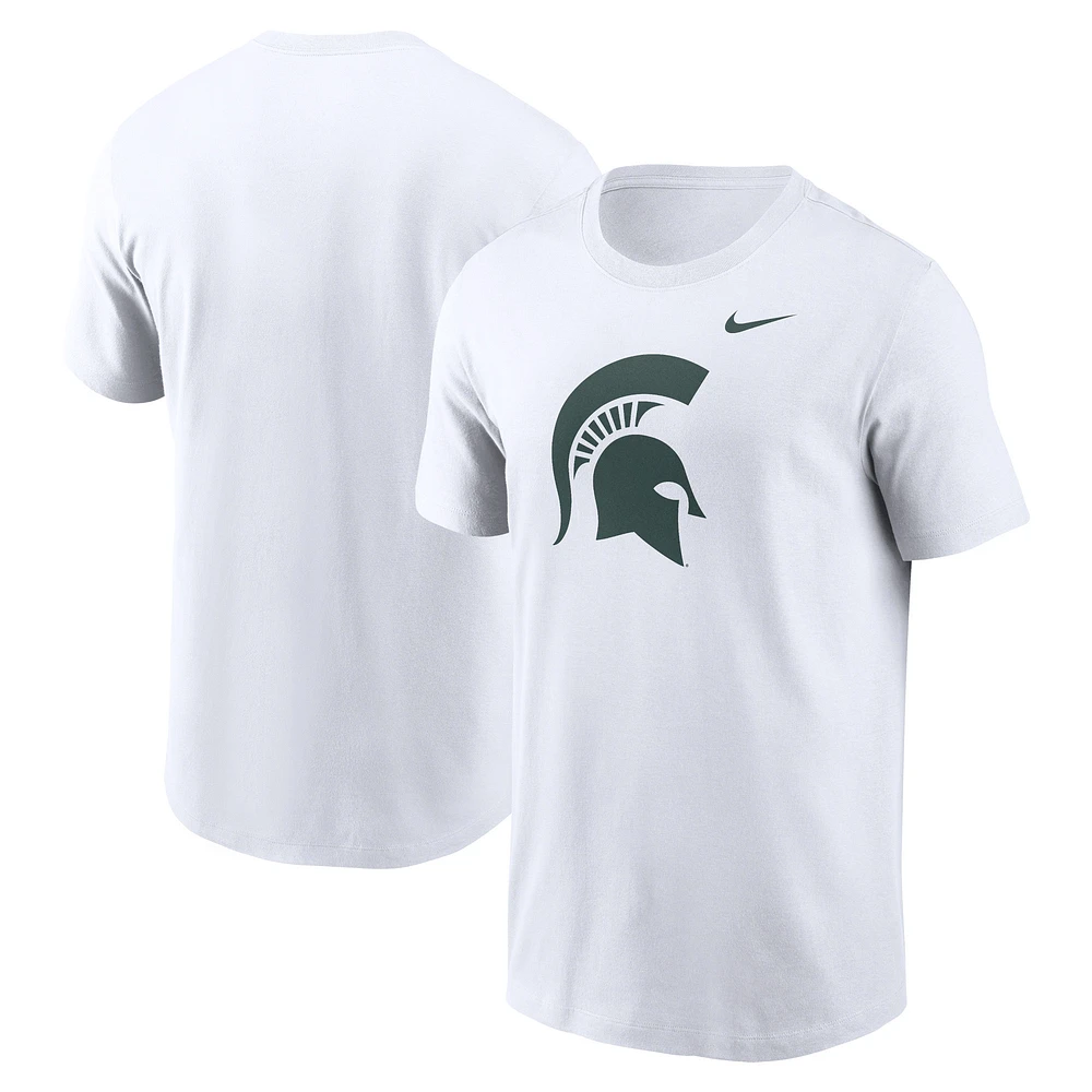 T-shirt Nike blanc avec logo Michigan State Spartans Primetime Evergreen pour homme