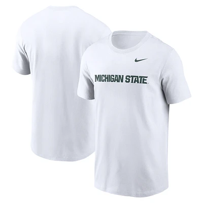 T-shirt Nike blanc Michigan State Spartans Primetime Wordmark pour homme