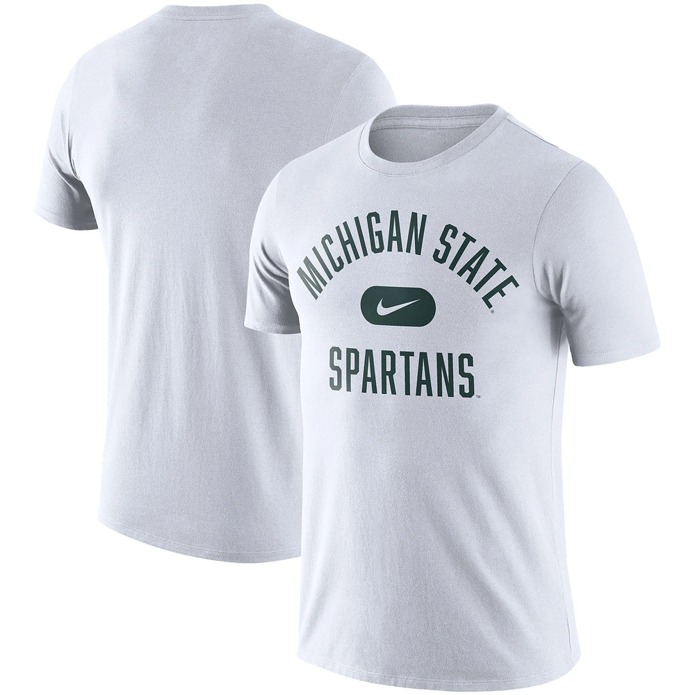 T-shirt Nike Michigan State Spartans Team Arch pour homme - Blanc