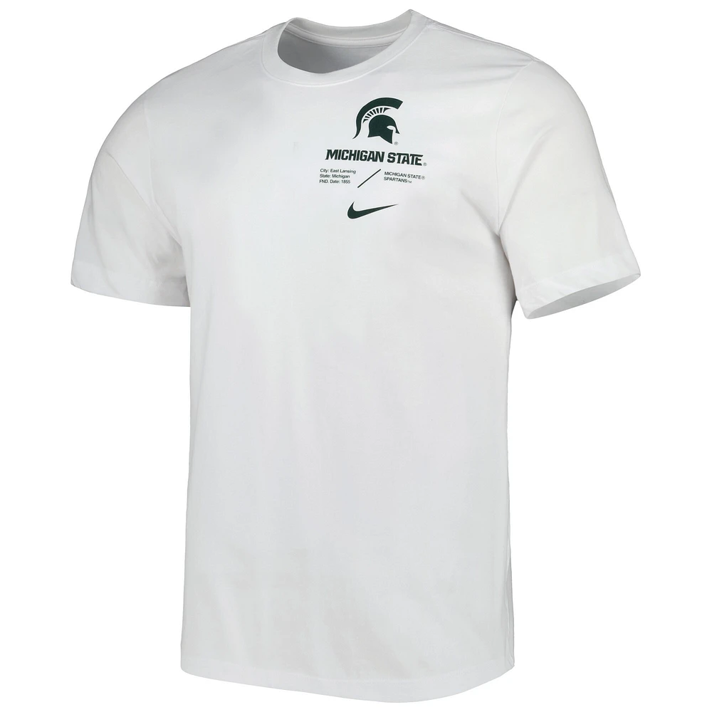 Men's Nike White Michigan State Spartans Team Practice Performance T-Shirt