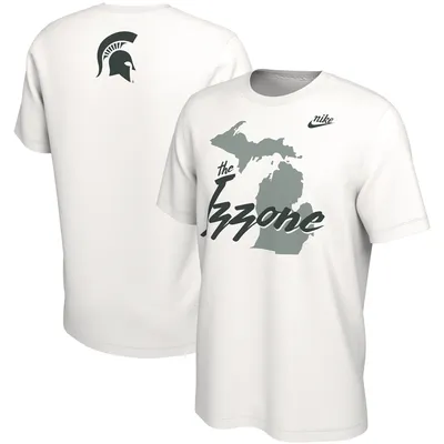 Men's Nike White Michigan State Spartans Ball In Bench Long Sleeve