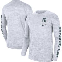 Men's Nike White Michigan State Spartans Velocity Legend Team Performance Long Sleeve T-Shirt